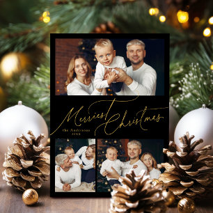 Schwarzes Skript Fröhliche Weihnachten Familie 3 F
