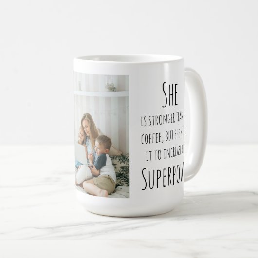 Schwarzes Skript | Funny Zitat | Ein Foto Kaffeetasse (VorderseiteRechts)