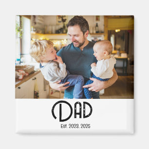 Schwarzes Skript Grunge Dad Etabliert Magnet