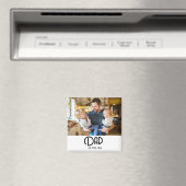 Schwarzes Skript Grunge Papa Etabliert Magnet (In Situ (Geschirrspüler))