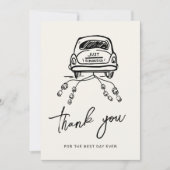 Schwarzes Skript handgezeichnete trendy Wedding Vo Dankeskarte (Vorderseite)