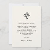 Schwarzes Skript handgezeichnete trendy Wedding Vo Dankeskarte (Rückseite)