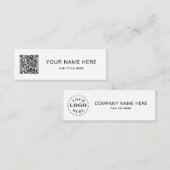 Schwarzes Skript QR für das Design einer weißen Mi Telefonnummerkarte (Vorne/Hinten)