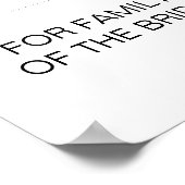 Schwarzes Skript reserviert Table Wedding Sign Poster (Ecke)