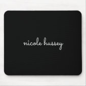 Schwarzes Skript | Stilvolle Monogram Moderne Mini Mousepad (Vorne)