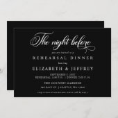 Schwarzes Skript The Night Before Probe Dinner Einladung (Vorne/Hinten)