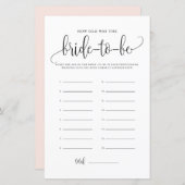 Schwarzes Skript wie alt war das Brautduschenspiel (Vorne/Hinten)