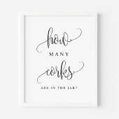 Schwarzes Skript, wie viele Korken sich im Jar bef Poster