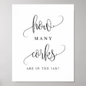 Schwarzes Skript, wie viele Korken sich im Jar bef Poster (Vorne)