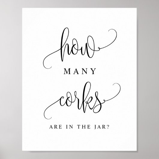Schwarzes Skript, wie viele Korken sich im Jar bef Poster (Vorne)