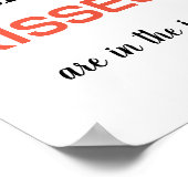 Schwarzes Skript wie viele Küsse sind in Jar Poste Poster (Ecke)