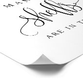 Schwarzes Skript Wie viele Muscheln spielen Sie au Poster (Ecke)