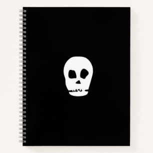 Schwarzes Skull-Minimal-Notebook Notizblock