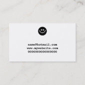 Schwarzes Smilie Visitenkarte (Rückseite)