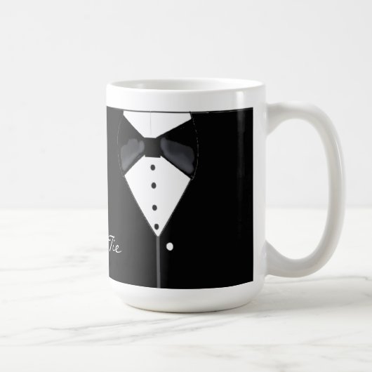 Schwarzes Smoking-Design Kaffeetasse (Rechts)