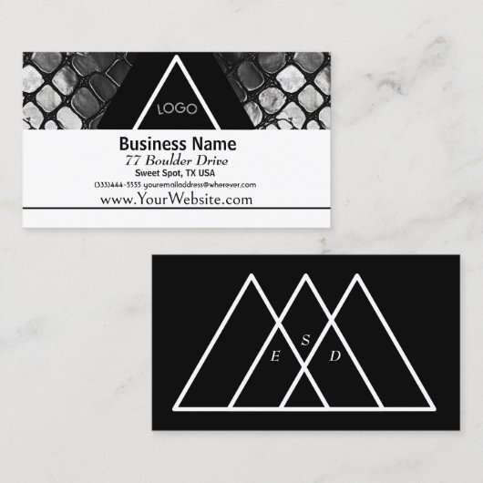 Schwarzes Snakeskin-Design Visitenkarte (Vorne/Hinten)