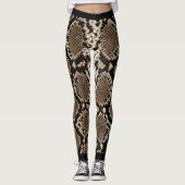 Schwarzes Snakeskin Herz Leggings (Vorderseite)