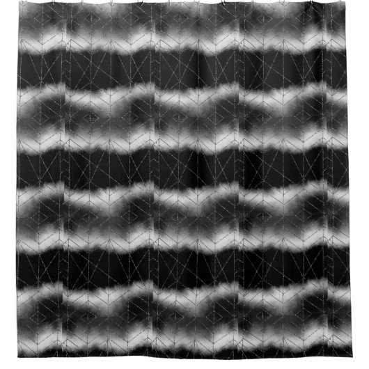 Schwarzes Solid Color Silver Abzeichen Personalisi Duschvorhang (Vorderseite)