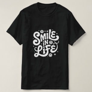 Schwarzes Sommer-T-Shirt für Männer ''Lächeln im L T-Shirt
