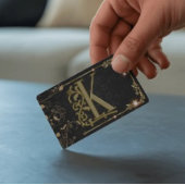 Schwarzes Sparkor-Gold-Letter-Monogramm Visitenkarte