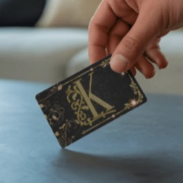 Schwarzes Sparkor-Gold-Letter-Monogramm Visitenkarte