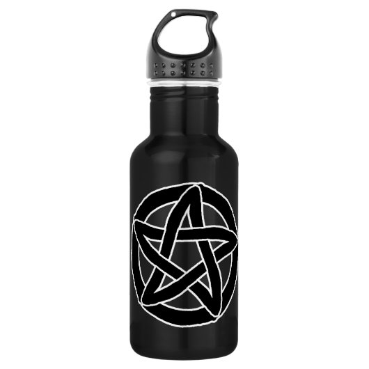 Schwarzes Spaß-Pentagramm Trinkflasche (Vorderseite)