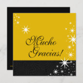Schwarzes spielt Quinceañera Mucho Gracias Dankeskarte (Vorne/Hinten)