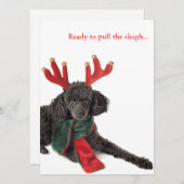 Schwarzes Spielzeug mit Rentieren Feiertagskarte (Vorne/Hinten)