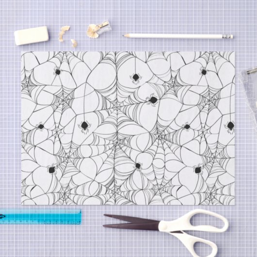 Schwarzes Spinnen-Netz Halloween Seidenpapier (Handwerk)