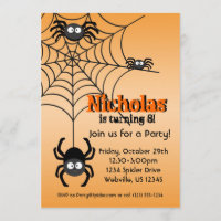 Schwarzes Spinnen-Netz orange Hallowen Party laden