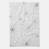 Schwarzes Spinnennetz Halloween Geschirrtuch (Vertikal)