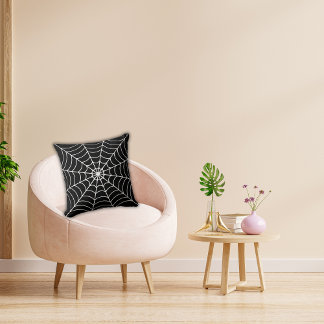 Schwarzes Spinnennetz-Halloween-Party Kissen