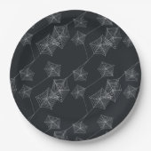 Schwarzes Spinnennetz Halloween-Party Pappteller (Vorderseite)