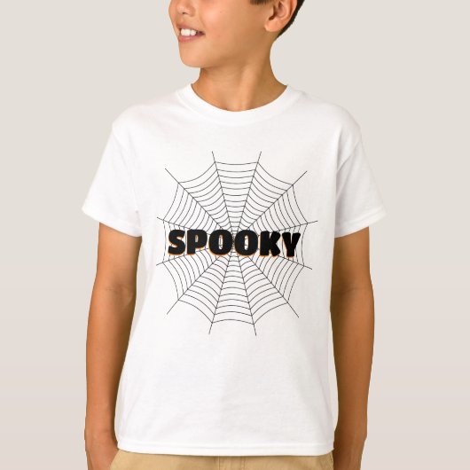 Schwarzes Spinnennetz Halloween Spooky T-Shirt (Vorderseite)