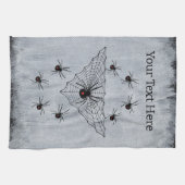 Schwarzes Spinnennetz, umgeben von Schwarzen Witwe Geschirrtuch (Horizontal)