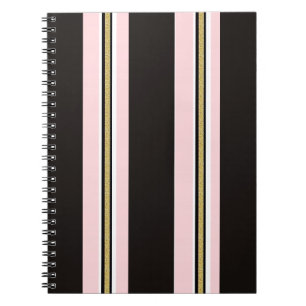 Schwarzes Spiralnotizbuch in Rosa und Weißgold Notizblock