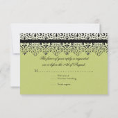 Schwarzes Spitze-Blick-Silber 15. Quinceanera n Einladung (Rückseite)