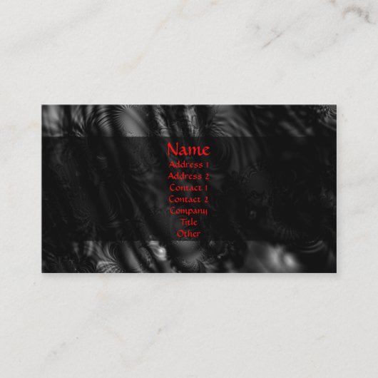 Schwarzes Spitze-Fraktal Visitenkarte (Vorderseite)