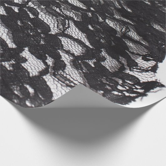 Schwarzes Spitze-Packpapier Geschenkpapier (Ecke)