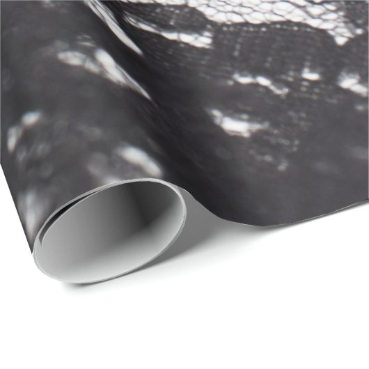 Schwarzes Spitze-Packpapier Geschenkpapier (Rolleneckpunkt)