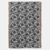 Schwarzes Spitzemuster auf weißem Hintergrund Decke (Vorderseite Vertikal)