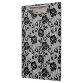 Schwarzes Spitzemuster auf weißem Hintergrund Klemmbrett (Links)