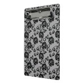 Schwarzes Spitzemuster auf weißem Hintergrund Mini Klemmbrett (Gewinkelt2)