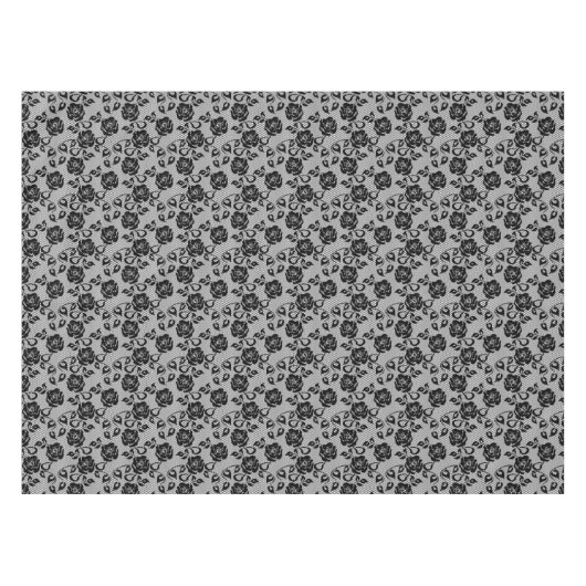 Schwarzes Spitzemuster auf weißem Hintergrund Tischdecke (Vorderseite (Horizontal))