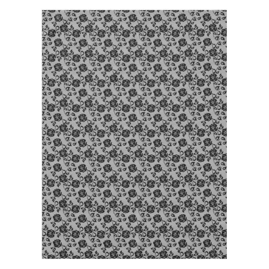 Schwarzes Spitzemuster auf weißem Hintergrund Tischdecke (Vorderseite)