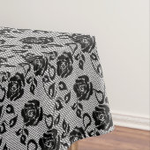 Schwarzes Spitzemuster auf weißem Hintergrund Tischdecke (Beispiel)