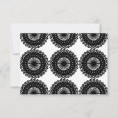 Schwarzes Spitzen Muster Design. Custom RSVP Karte (Rückseite)