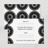 Schwarzes Spitzen Muster Design. Custom RSVP Karte (Vorne/Hinten)
