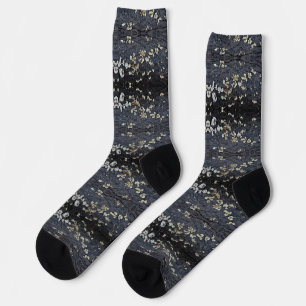 Schwarzes Spitzenmuster Baumrinde Socken