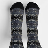 Schwarzes Spitzenmuster Baumrinde Socken (Oben)